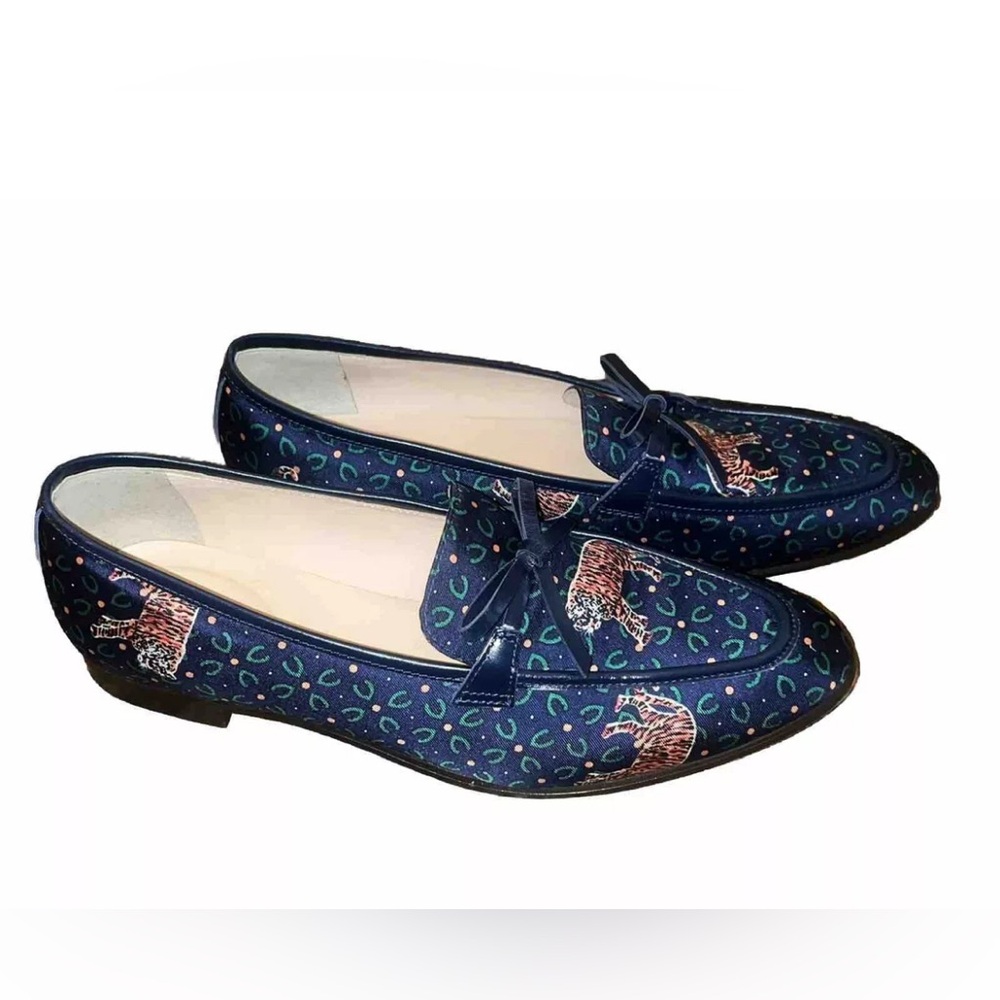 J. Crew Drake’s Academy Loafers In Tiger Print Slip On Shoes Size 8.5